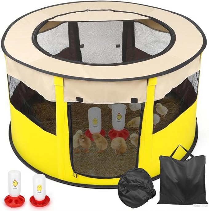 Box for Chick Starter Kit - 2025 Upgrade Double Door Chick Brooder Pen/Chicken