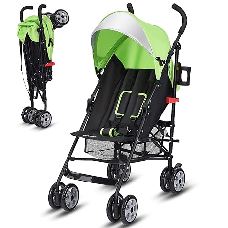 Lightweight Compact Travel Stroller - Infant to Toddler With Adjustable Backrest