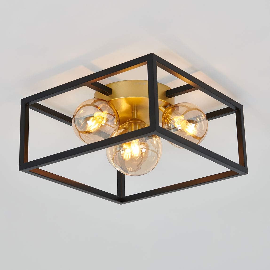 Griffintown Square Flush Mount with Glass Ball Shade