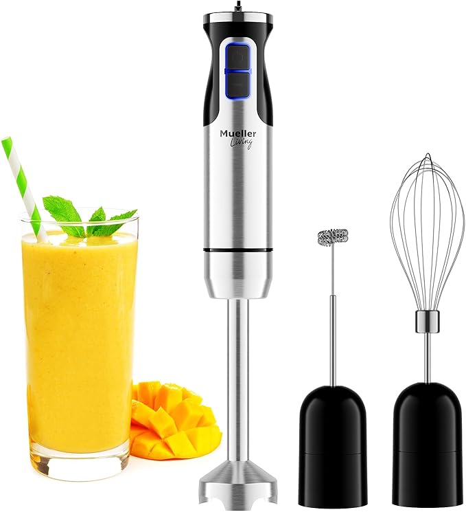 Living Immersion Hand Blender Full Set - 8 Speed Immersion Blender
