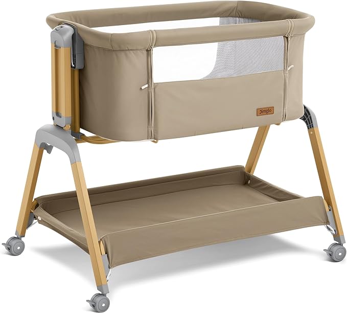 Jimglo 3 in 1 Baby Bassinet, Rocking Bassinets with Comfy Mattress and Wheels