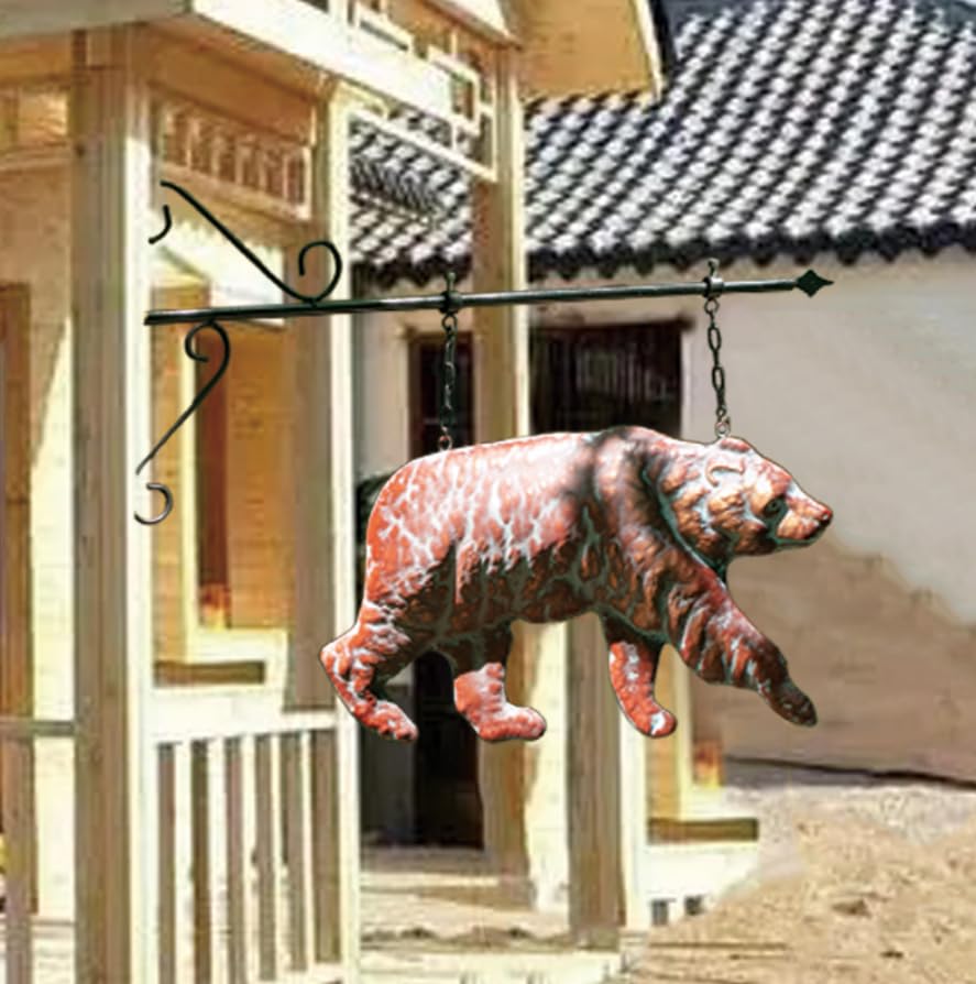 3D Antique Bear Sculptures with Bracket & Arrow