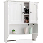 Bathroom Cabinet Wall Mounted with Towel Rack & Adjustable Shelf