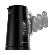 Smart Temp Electric Kettle: 1.7L Capacity, 5 Precise Temperature Settings, Digital Display
