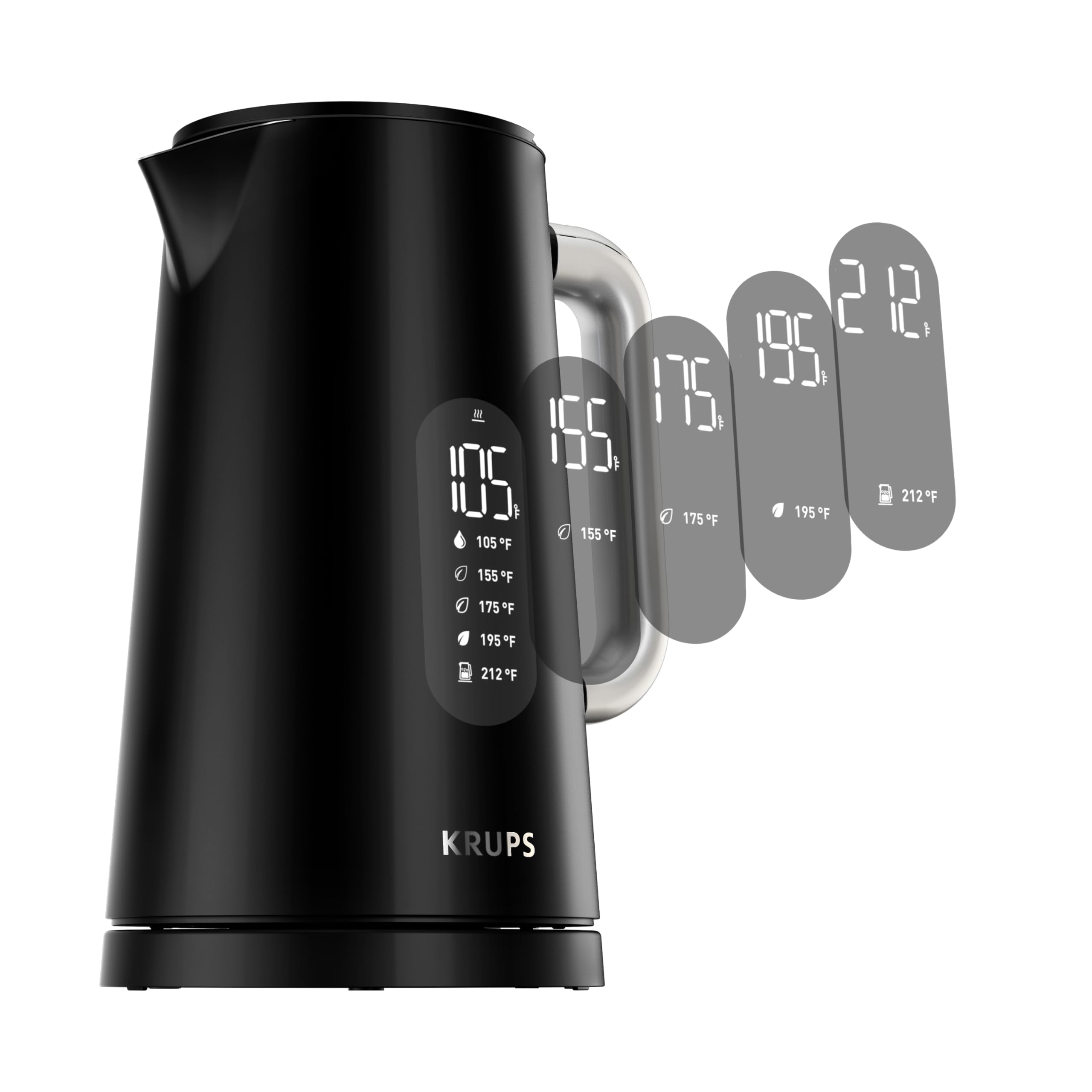 Smart Temp Electric Kettle: 1.7L Capacity, 5 Precise Temperature Settings, Digital Display