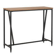 47.75 Inch Bar Table with Metal Legs, Rustic Industrial Pub Table with Large Tabletop