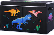 Dinosaur Toy Box - Black Collapsible Storage Chest for Boys and Girls - Organizer Bin