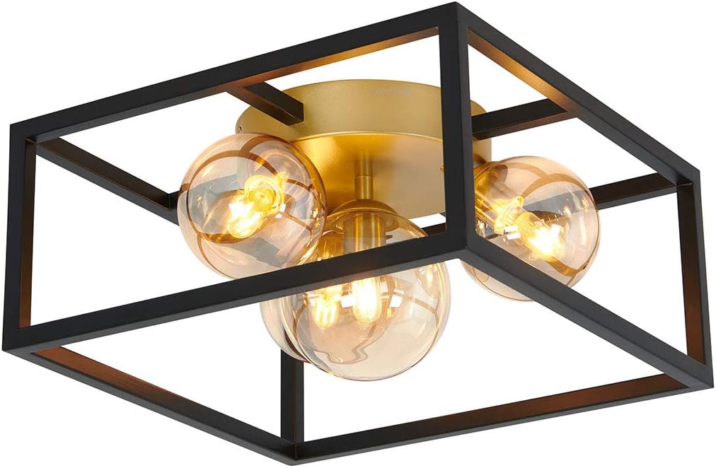 Griffintown Square Flush Mount with Glass Ball Shade