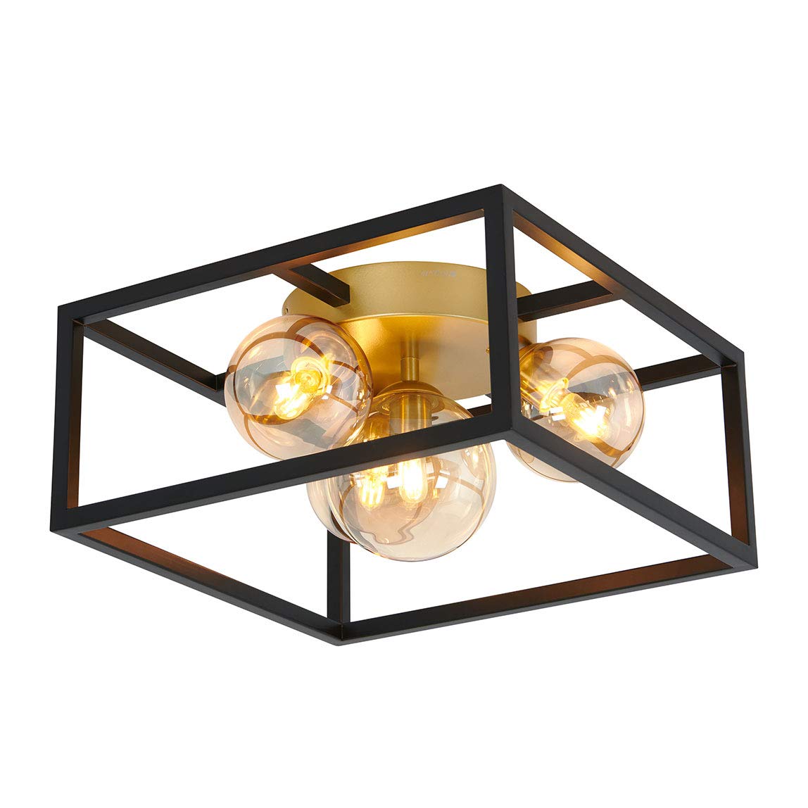 Griffintown Square Flush Mount with Glass Ball Shade