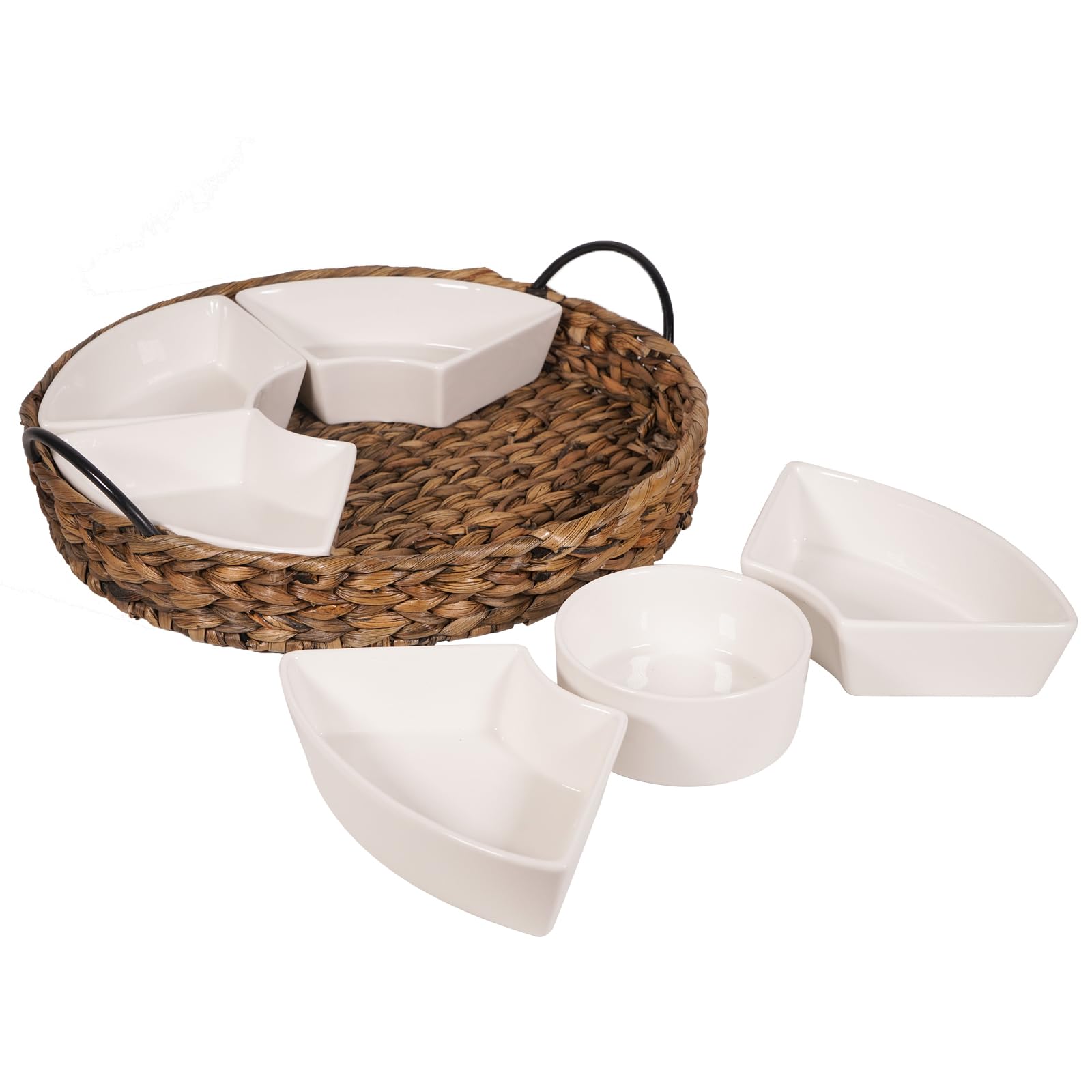 Serving Tray and Serving Dishes, RANDEFURN 7-Set Gold Platters