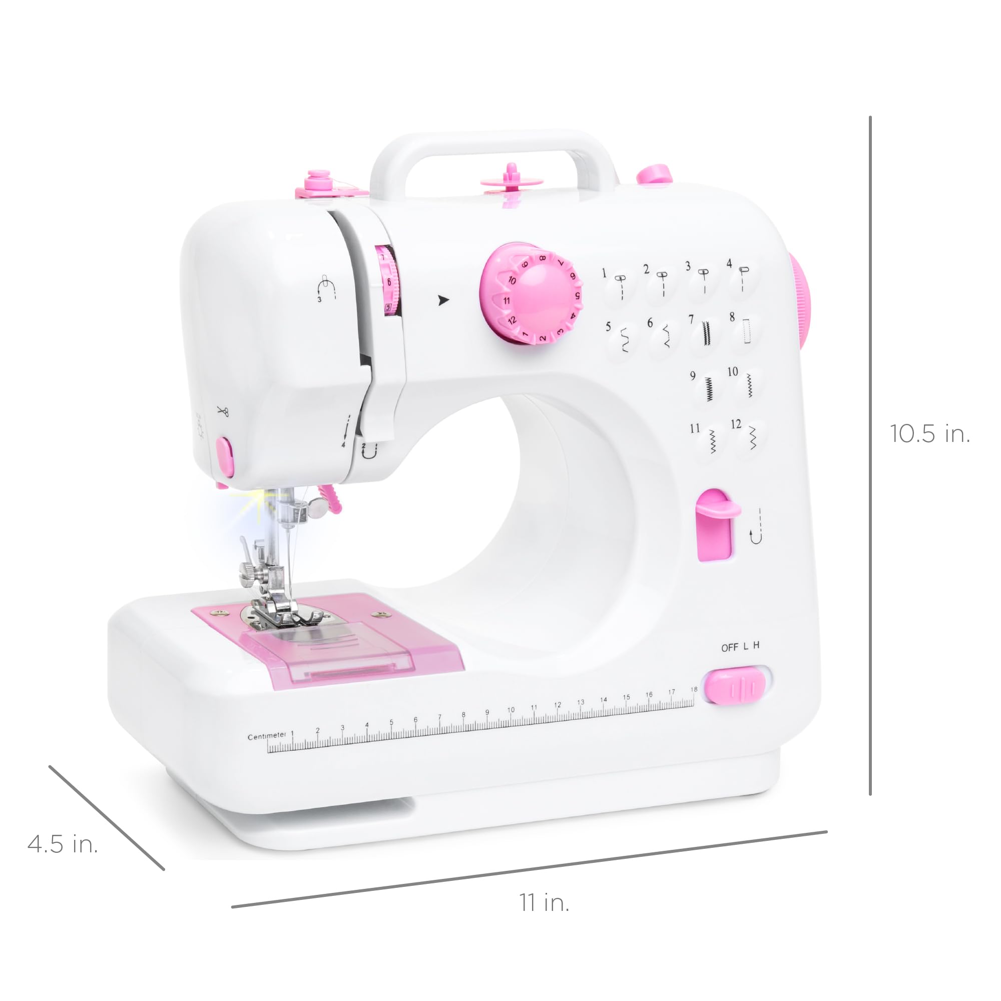 Compact Sewing Machine, 42-Piece Beginners Kit, Multifunctional Portable 6V Beginner