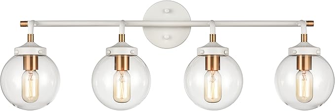 Home Boudreaux Vanity Light - 2-Light in Matte White Finish, with Clear Glass