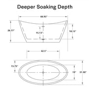 Empava EMPV-FT1518 67" Acrylic Freestanding Bathtub