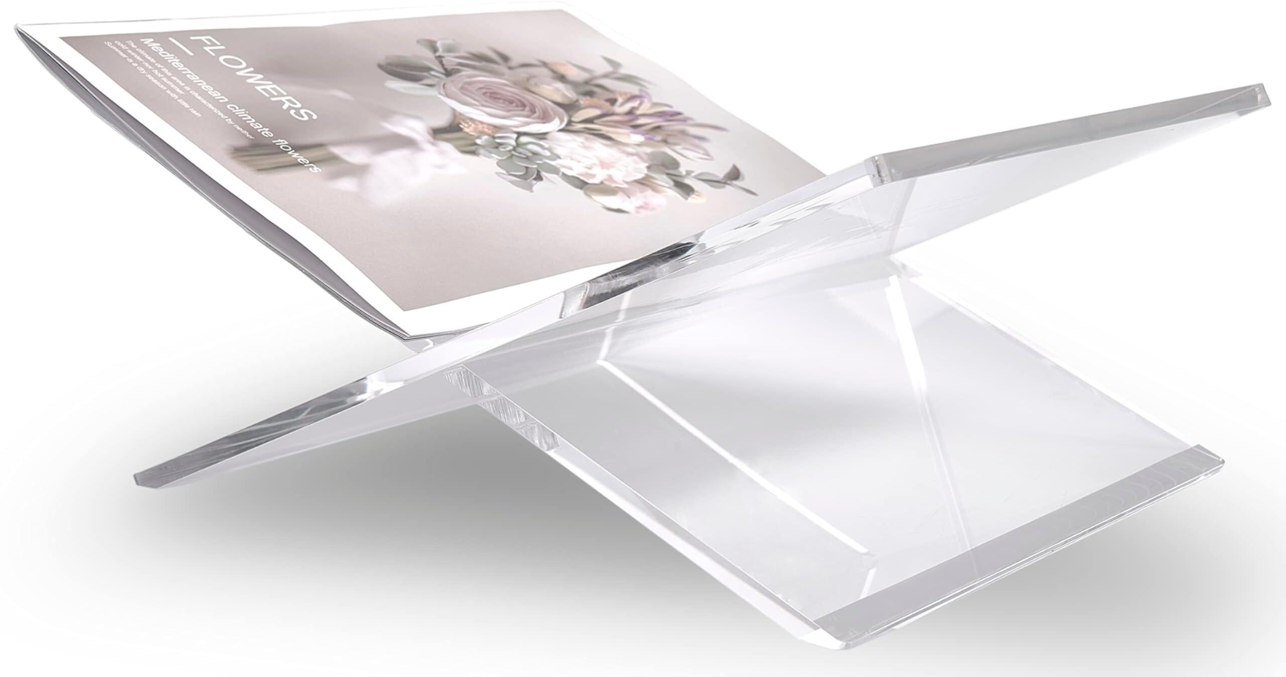 Clear Acrylic Book Stands - Cross Frame Acrylic Book Holder, Open Bookstand