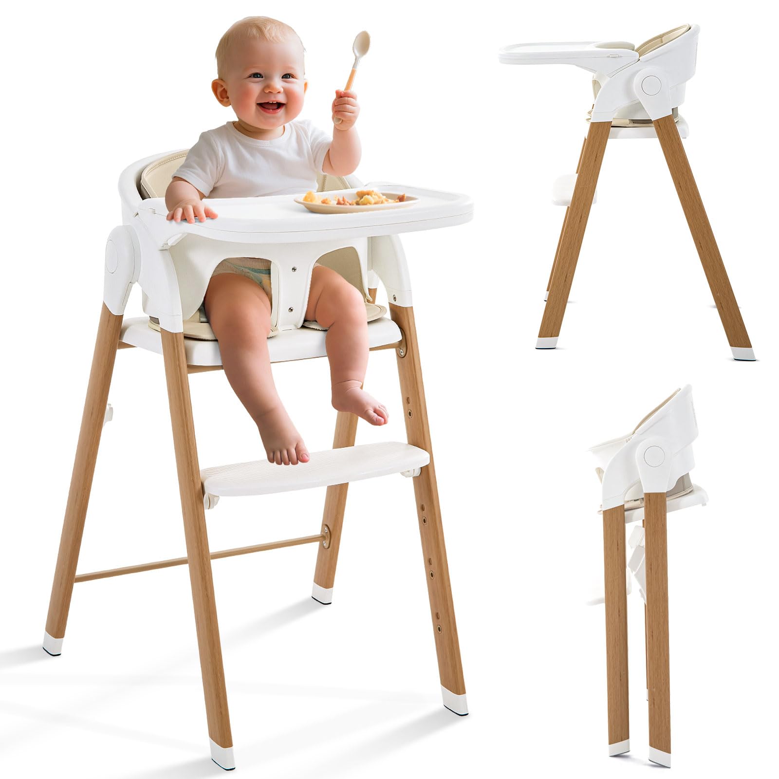 Chairs for Babies & Toddlers. 5-in-1 Adjustable High Chair with Removable Tray