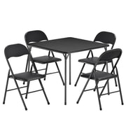 Folding Card Table and Chair Set of 5 Foldable with Padded Upholstery Tabletop