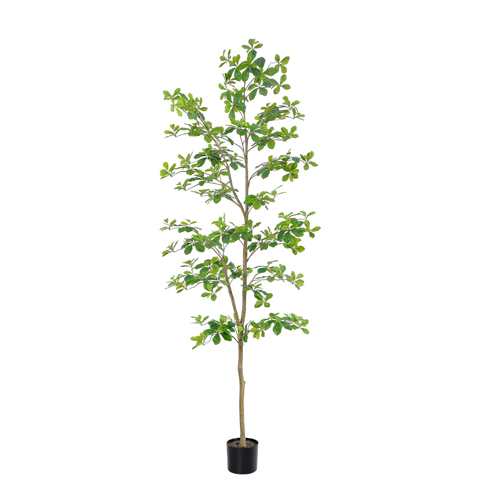Faux Black Olive Tree 7ft, Tall Faux Trees Indoor with Natural Trunk and Realistic Leaves