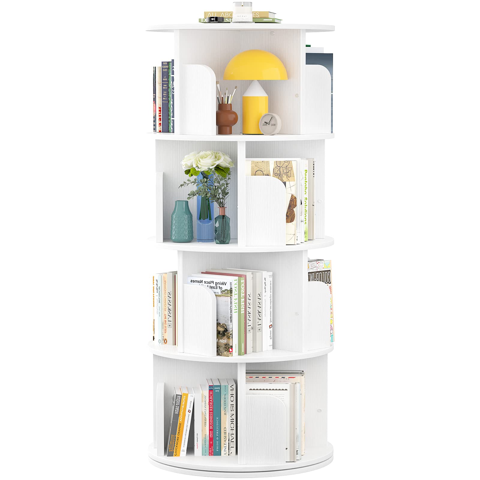 Rotating Bookshelf, Small Corner Bookshelf for Small Space