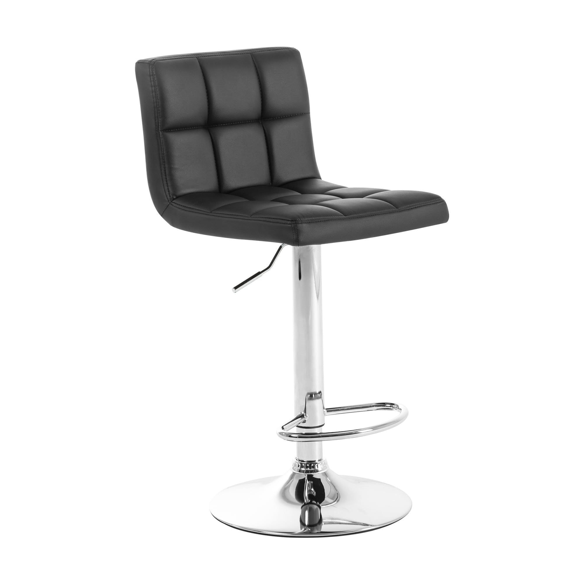 Bar Stools Set of 2, PU Leather Upholstered Adjustable Height Swivel Stool