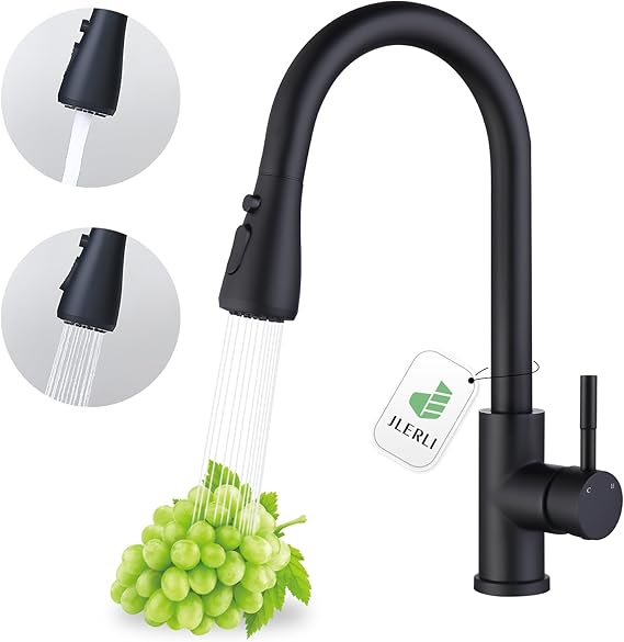 Kitchen Faucet with Pull Down Sprayer, High Arc Brushed Nickel Single Handle Kitchen