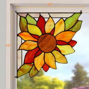 1 Pair Stained Glass Window and Door Sunflower Corner Tiffany Style Stained Glass