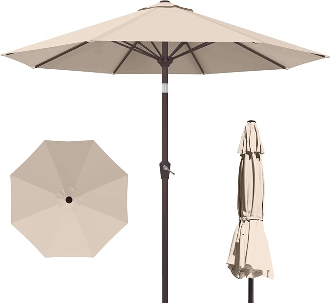 10FT Patio Umbrella with Push Button Tilt and Crank