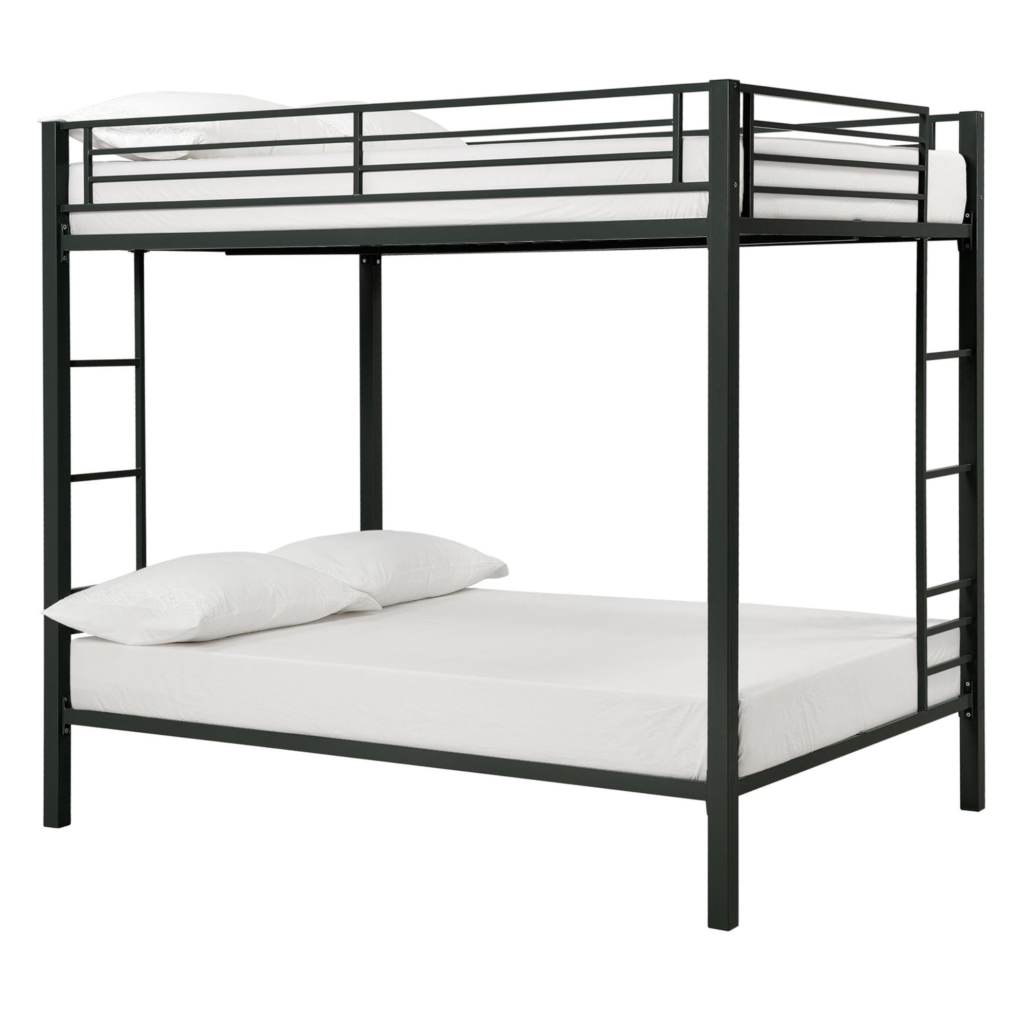 Full Kids Metal Bunk Bed, Black