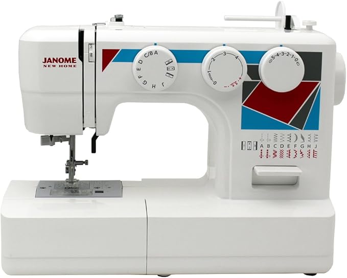 Sewing Machine with 15 Stitches, Adjustable Stitch Length and 5-Piece Feed Dogs
