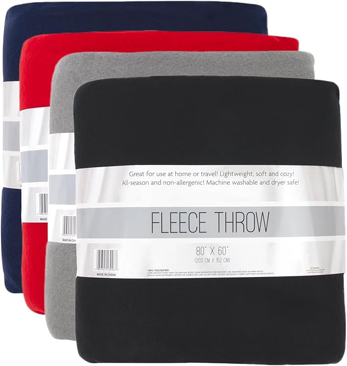 Twin Size Fleece Blankets in Bulk Microfiber Fleece Sherpa Blankets