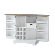 Farmhouse Expandable Wine Bar Cabinet, 61" Home Bar Unit