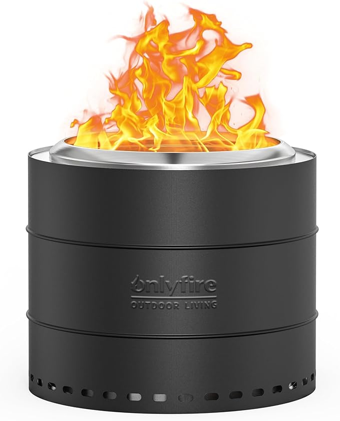 Onlyfire Smokeless Fire Pit with Carrying Bag, 20” Portable Outdoor Fire Pit