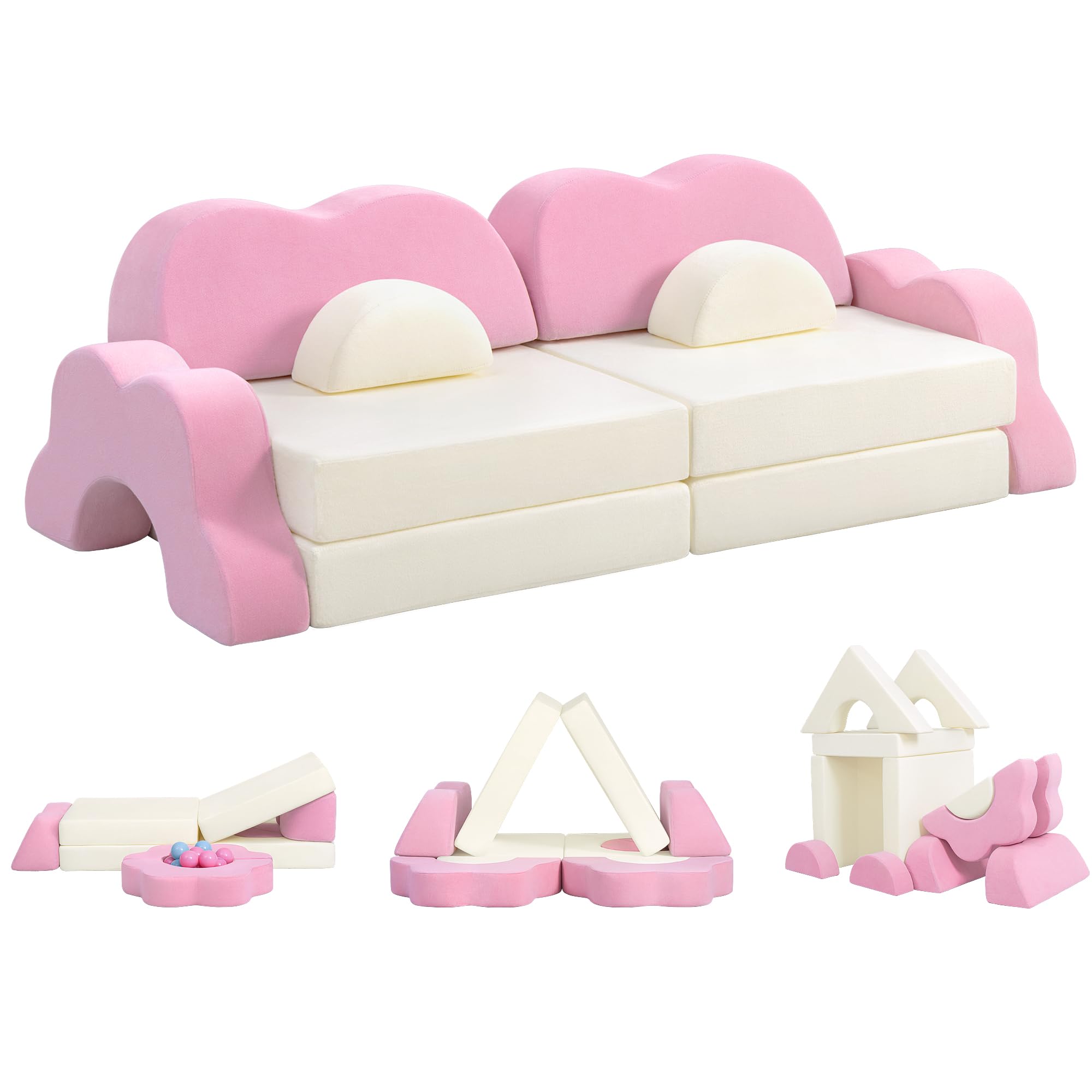 Modular Kids Play Couch, 13PCS Thick Toddler Sofa Set