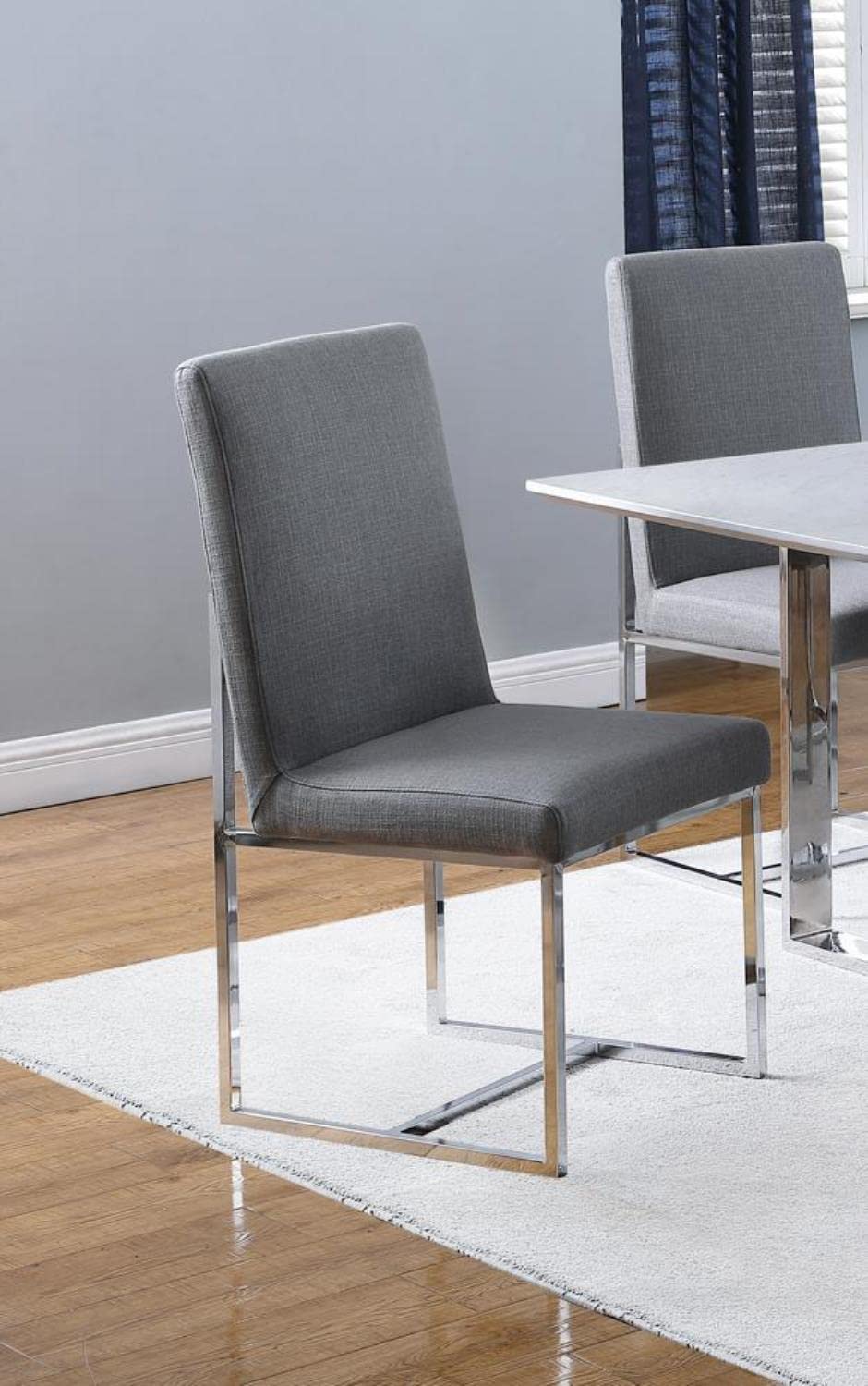 Chairs Grey and Polished Chrome (Set of 2) 107143