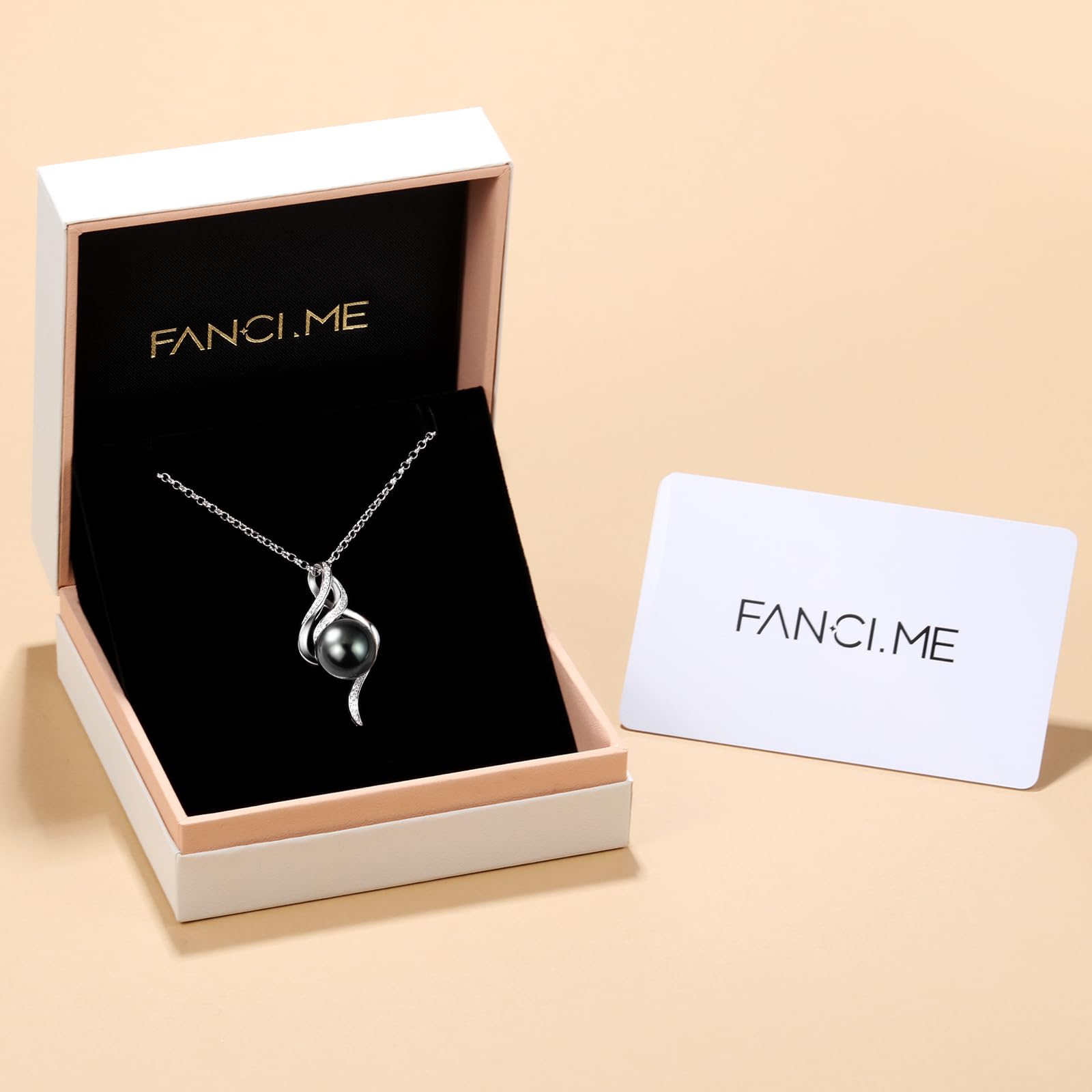 Gift for Women Wife Natural Tahitian Pearl Necklace Sterling Silver Ondine’s