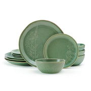Carrie 12 Piece Dinnerware Set, Service for 4, Green