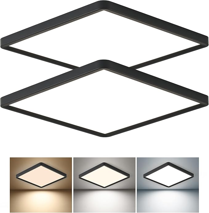 Slim LED Flush Mount Ceiling Light, 24W, 2520LM, Selectable 3000K/4000K/6000K