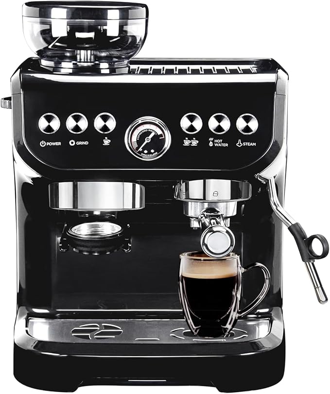 Espresso Machine 15 Bar, Coffee Maker With Milk Frother Steam Wand