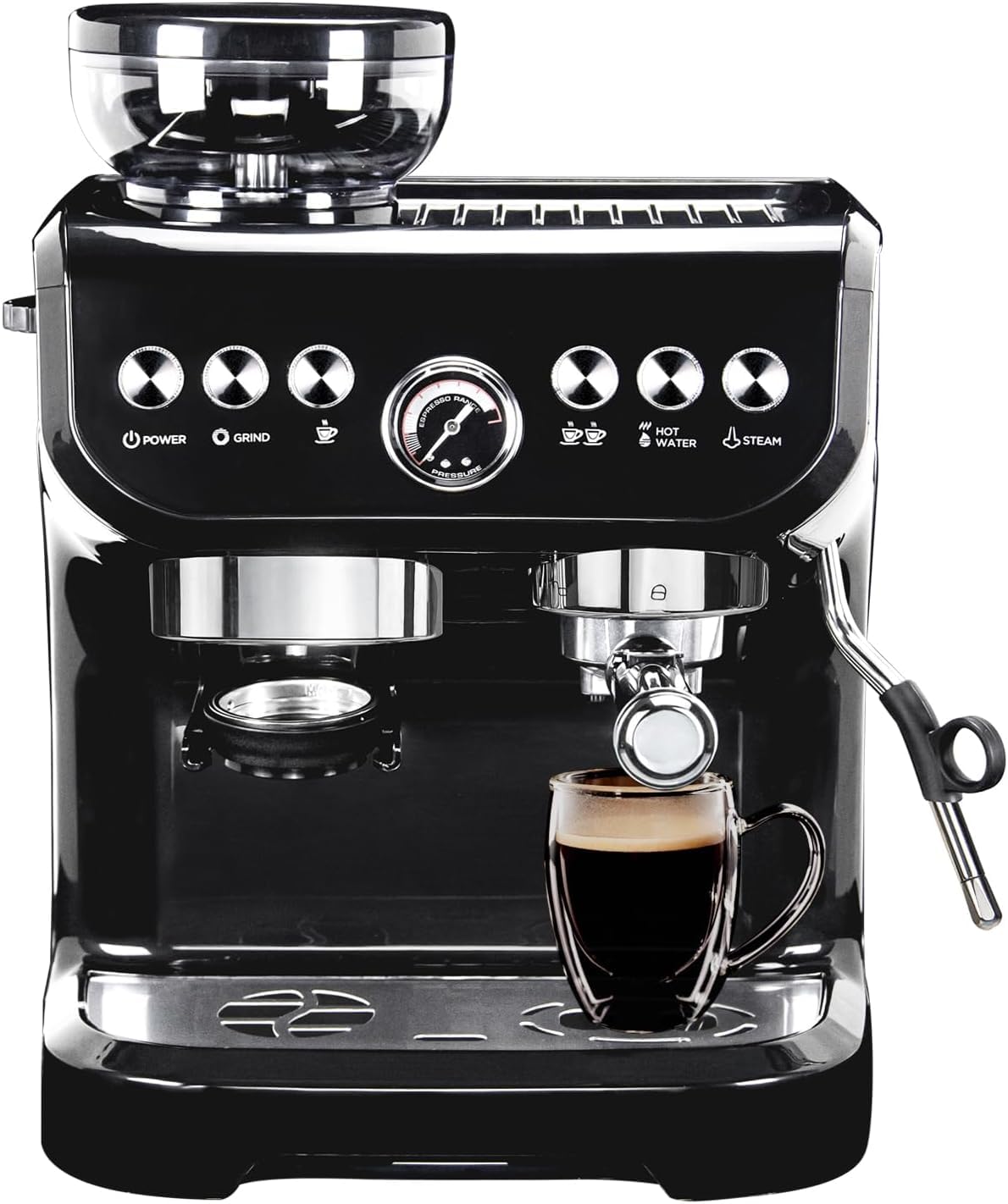 Espresso Machine 15 Bar, Coffee Maker With Milk Frother Steam Wand