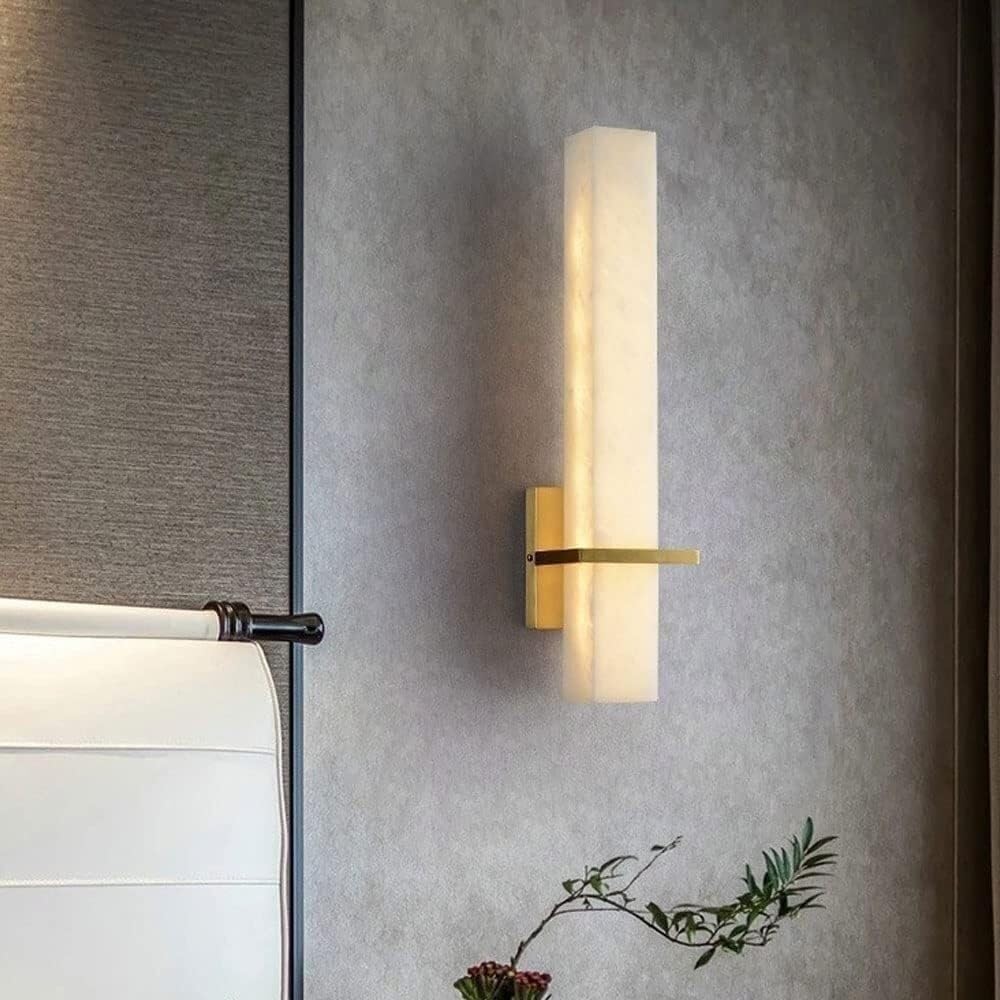 Brass Marble Wall Sconce Modern Gold Bathroom Vanity Wall Light Bar Hardwired