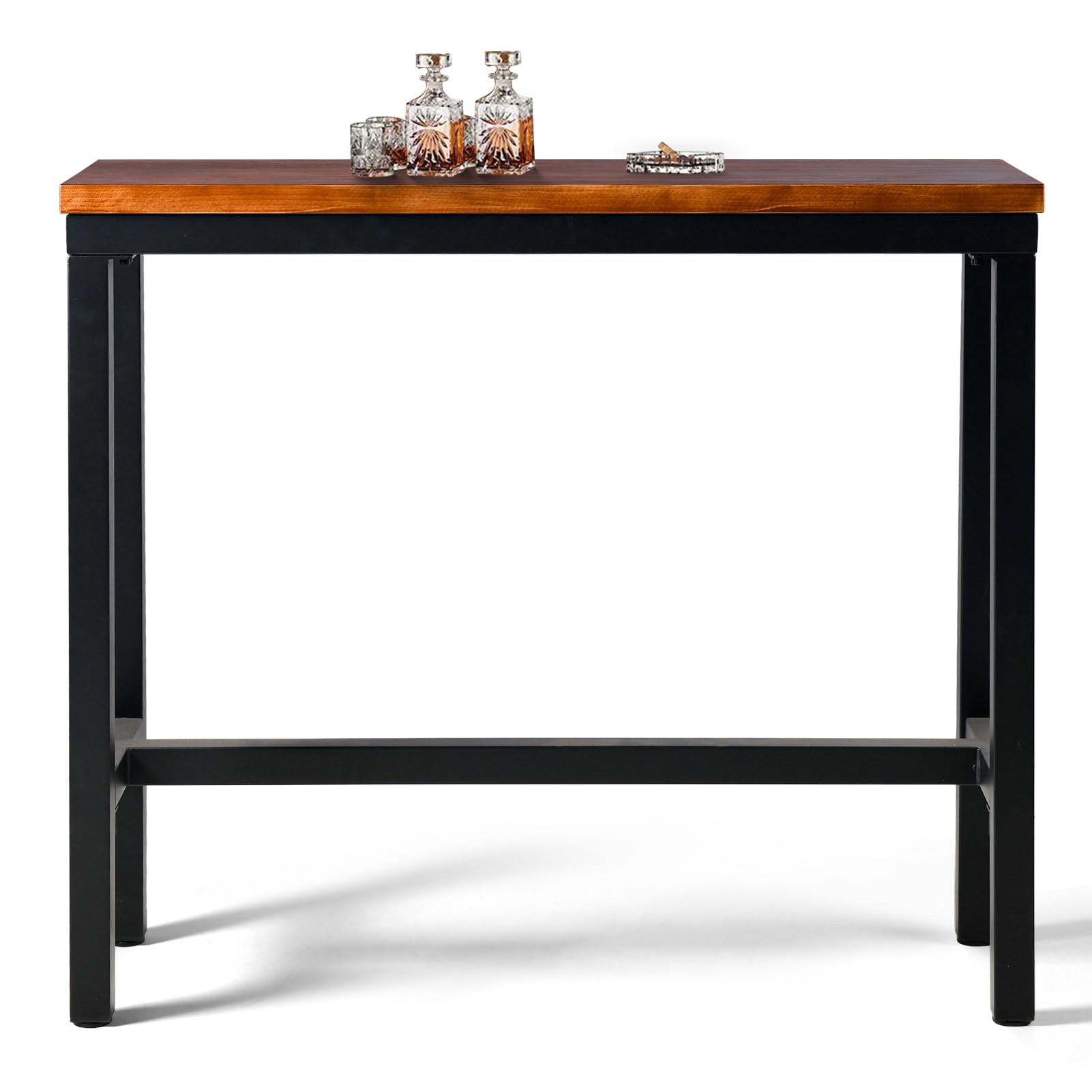 Bar Table, 47.24"L×41.33"H Bar Height Pub Table High Top Rectangular Sofa Console
