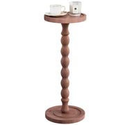 Solid Wood Drink Table, Rubber Wood‌ Small Round Side Table,living room