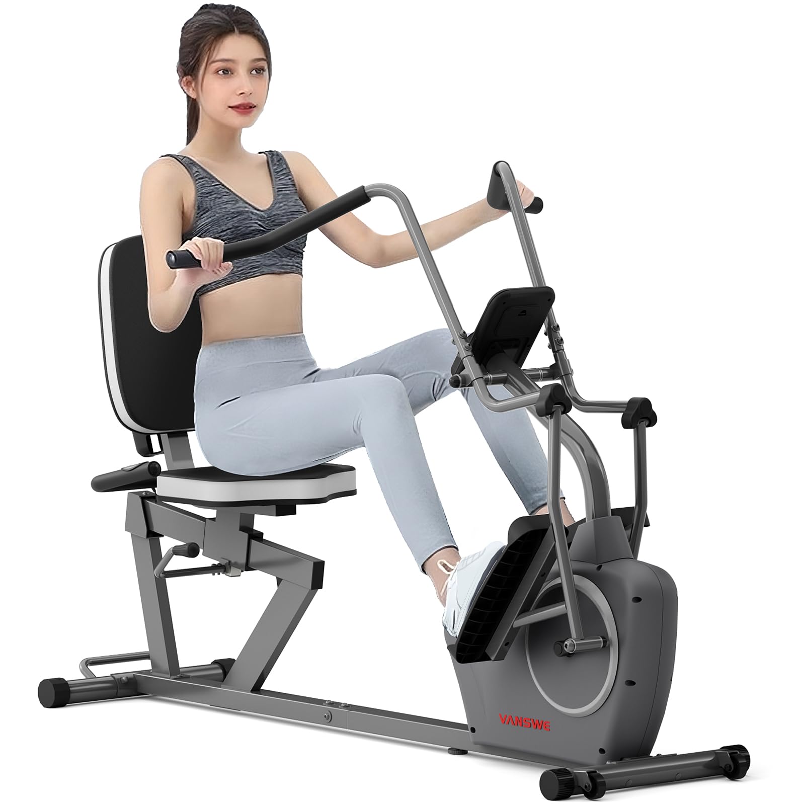 Recumbent Exercise Bike with Arm Exerciser for Seniors Adults Home Training