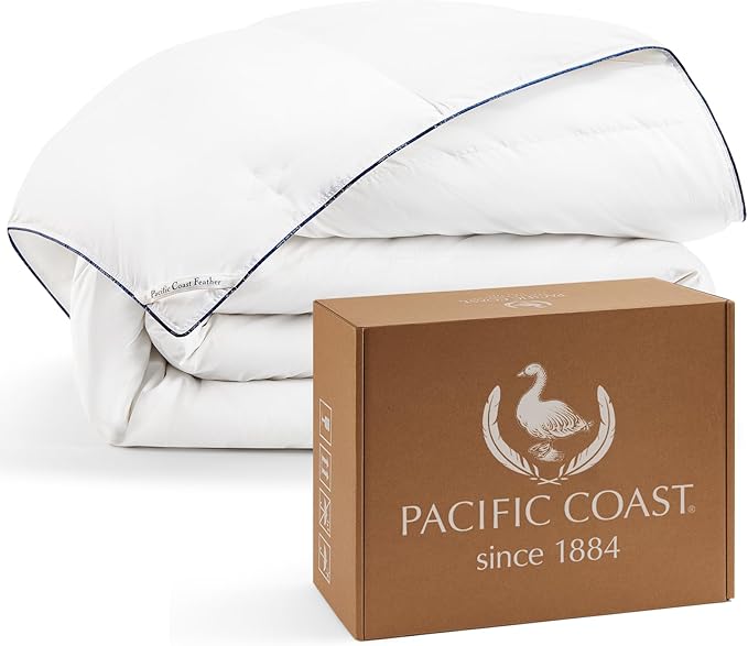 Down Comforters King Size, 100% Cotton Duvet Insert, Extra Fluffy White Comforter