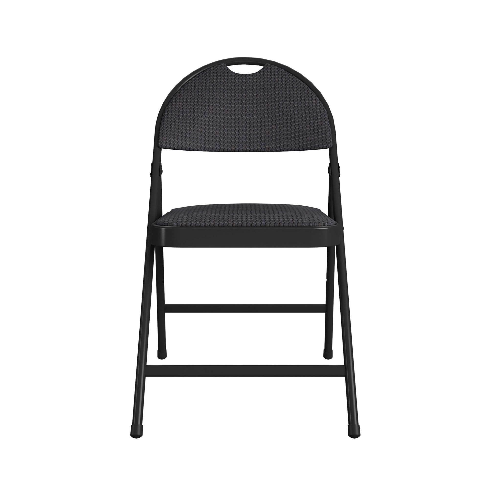 Commercial XL Smartfold Fabric Padded Chair, 4-Pack, Black