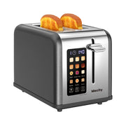 2 Slice Touch Screen Toaster, 1.5" Wide Slot, Stainless Steel Smart Toaster for Bagels
