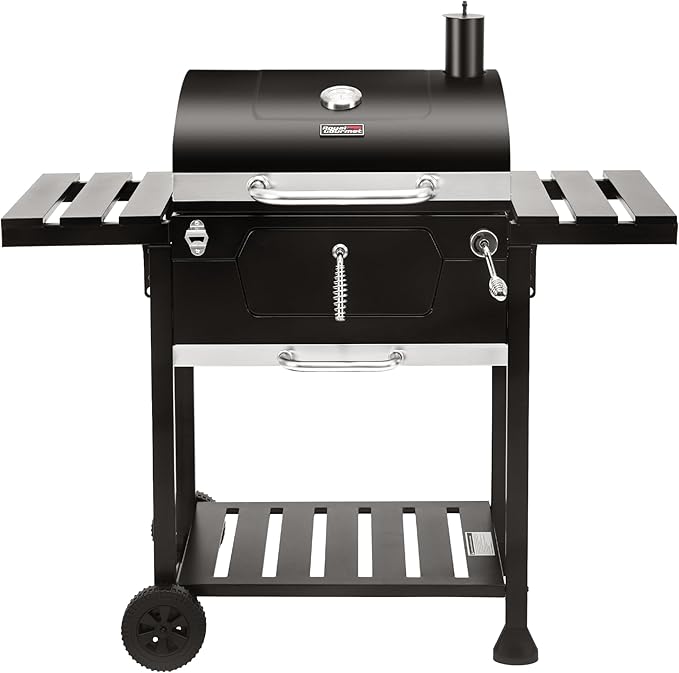 CD1824EN 24-Inch Movable Charcoal Grill with Foldable Side Tables