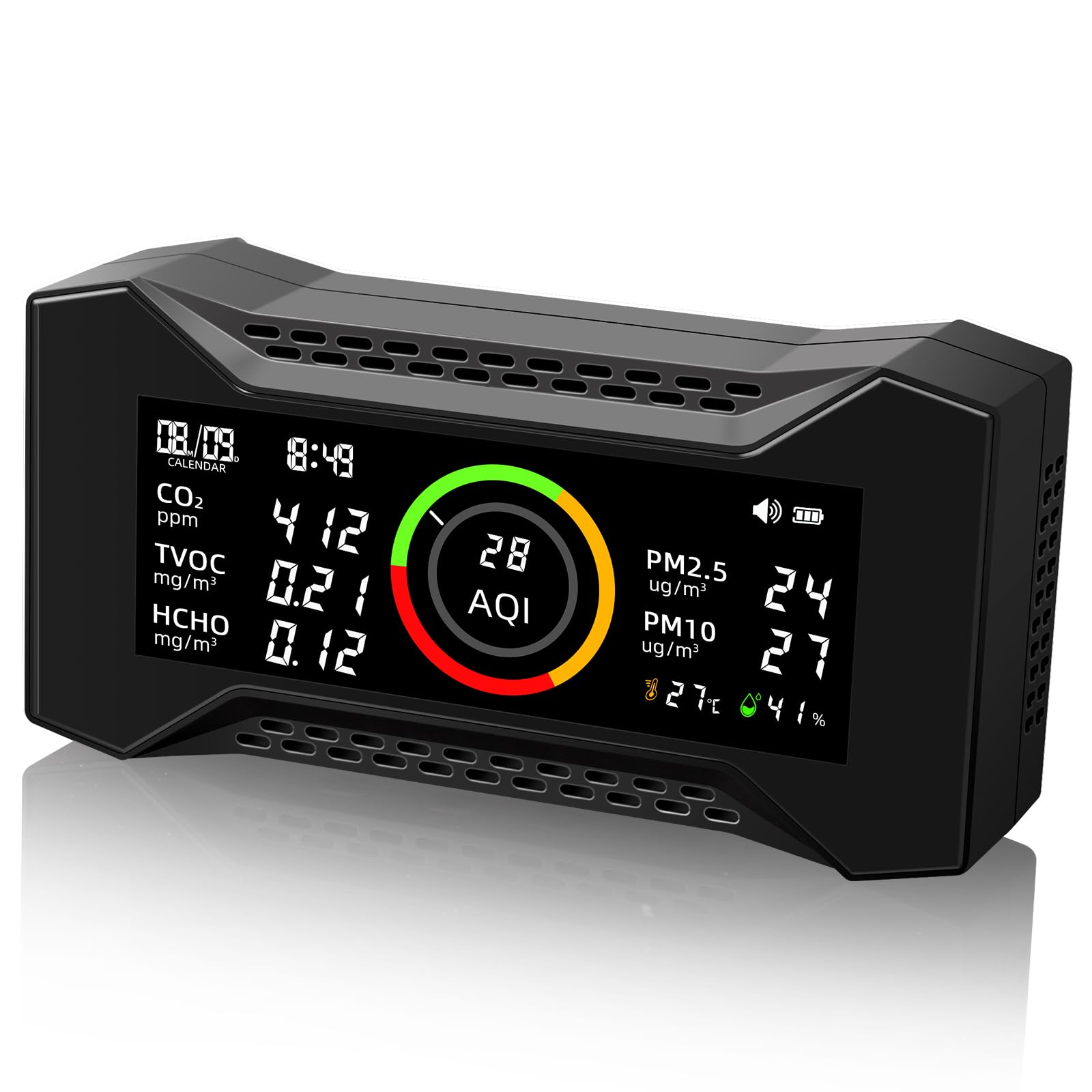 Air Quality Monitor Indoor, Simbow CF-20 DL 7-in-1 Wildfire Monitor Detect (PM2.5