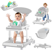 5-in-1 Baby Walker,Foldable Baby Activity Center with Wheels,3 Adjustable Height