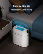 JustBeEasy Bathroom Automatic Touchless Trash Can, Self Sealing and Self Changing, Smart Motion Sensor Trash Can with Lid, 2.7 Gallon Waterproof Small Bedroom Garbage Can