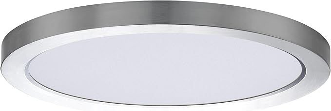 Maxim Lighting Chip 11" 26W RD LED Flush Mount 3000K, Nickel/White - 57596WTSN